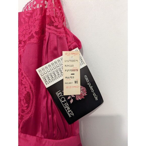 Vtg Lily Of France Rosa Puleo-Szule Peignoir Gown Set Pink M Sheer Lace Monece - Picture 12 of 12